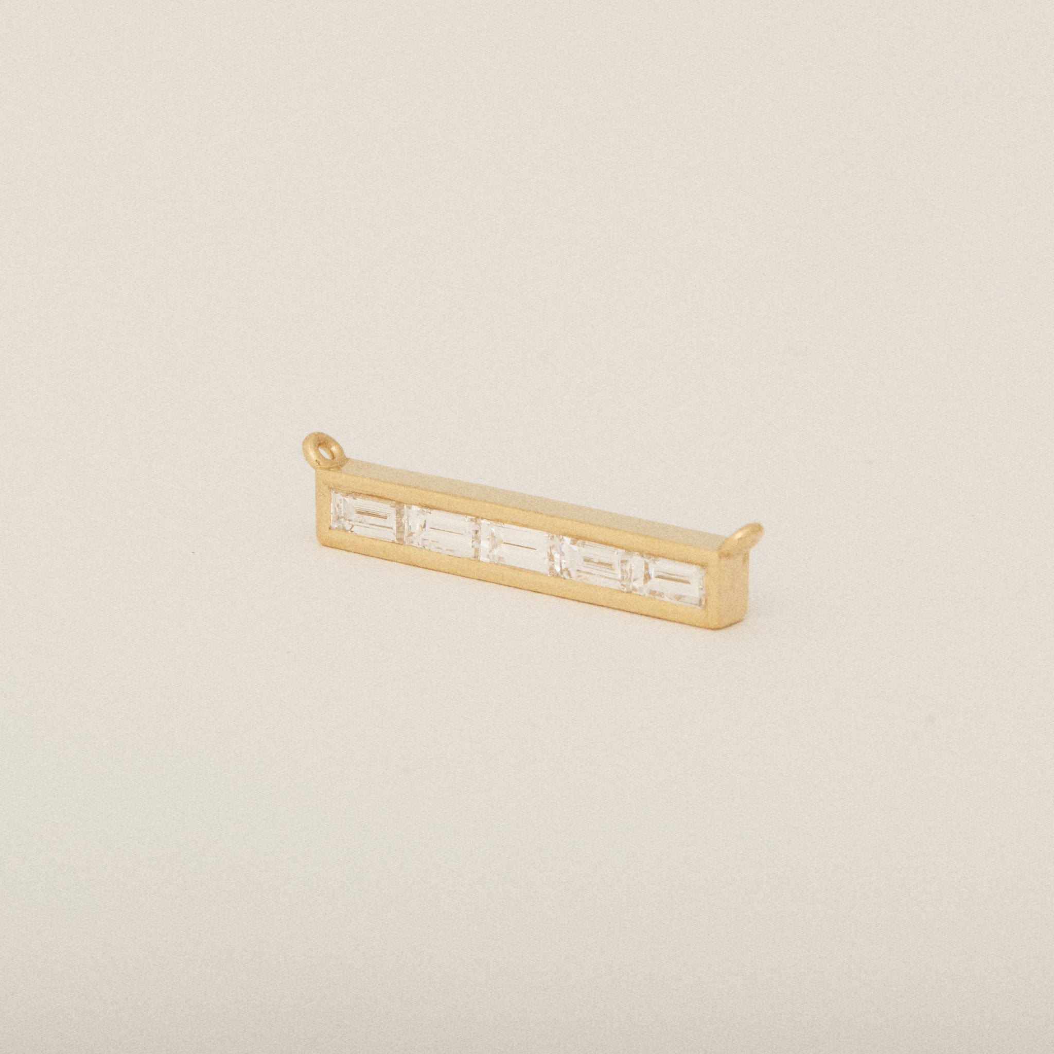 Six Baguette Diamond Custom Necklace Center