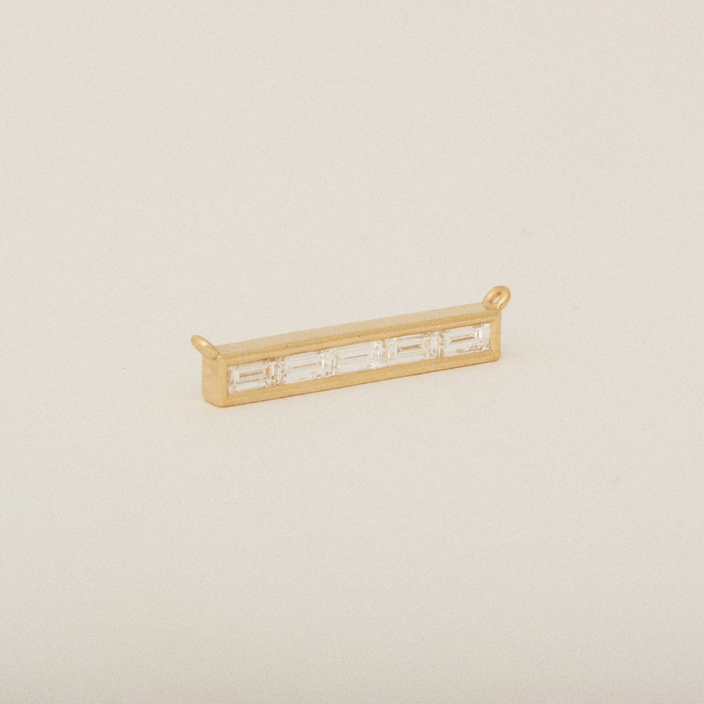 Six Baguette Diamond Custom Necklace Center