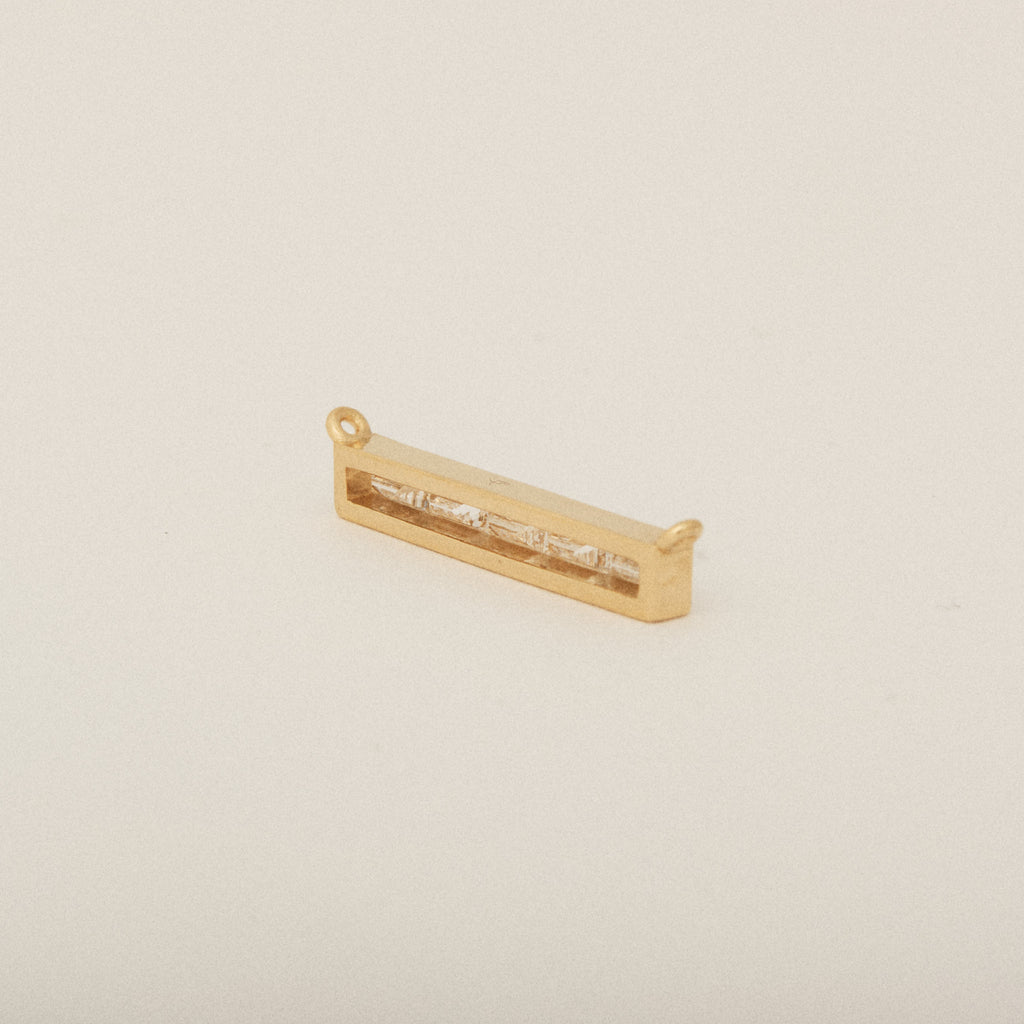 Six Baguette Diamond Custom Necklace Center