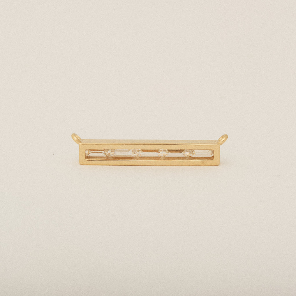 Six Baguette Diamond Custom Necklace Center