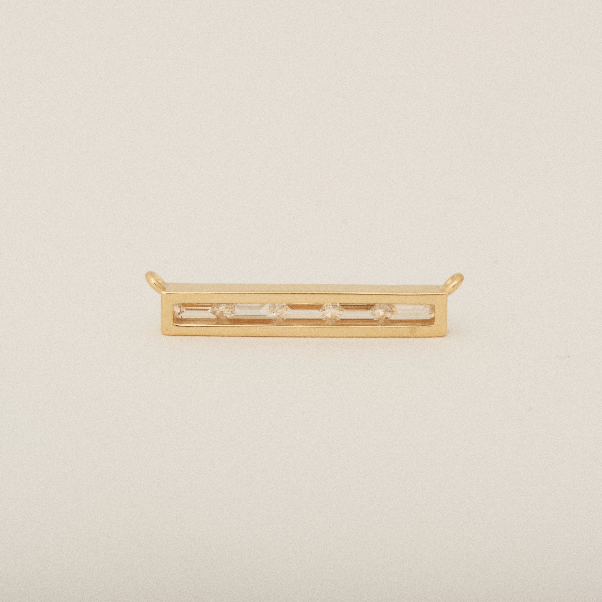 Six Baguette Diamond Custom Necklace Center