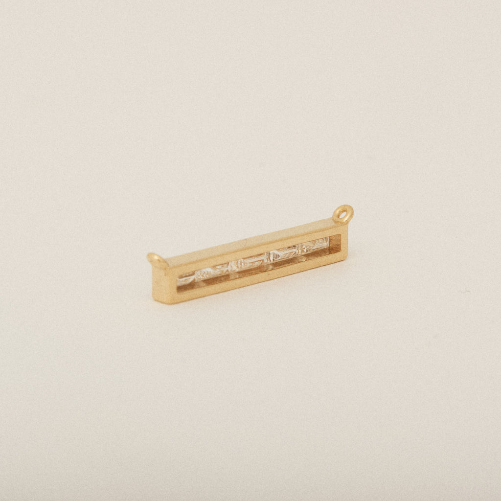 Six Baguette Diamond Custom Necklace Center