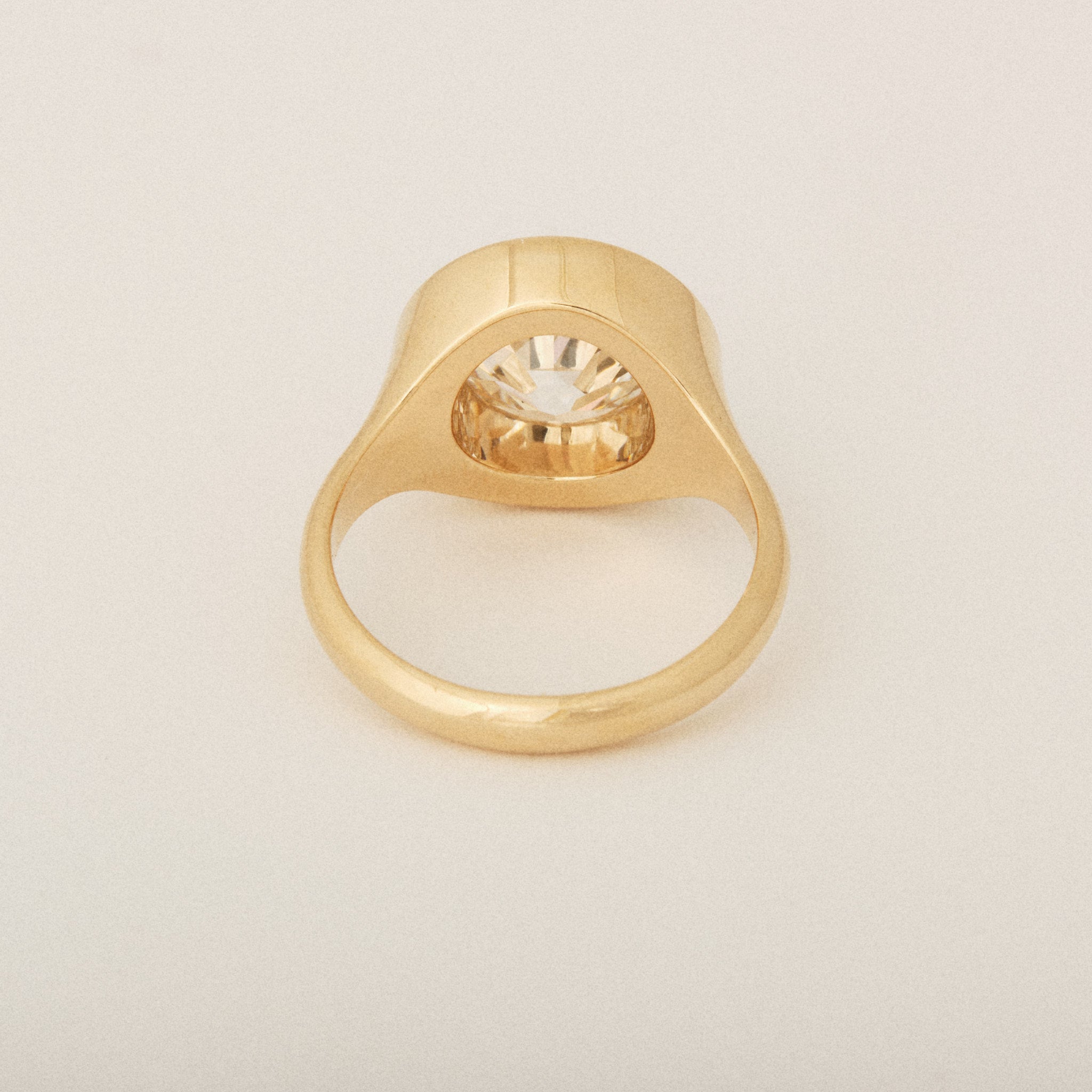 Old European Cut Diamond Step Bezel Set Engagement Ring