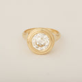 Old European Cut Diamond Step Bezel Set Engagement Ring