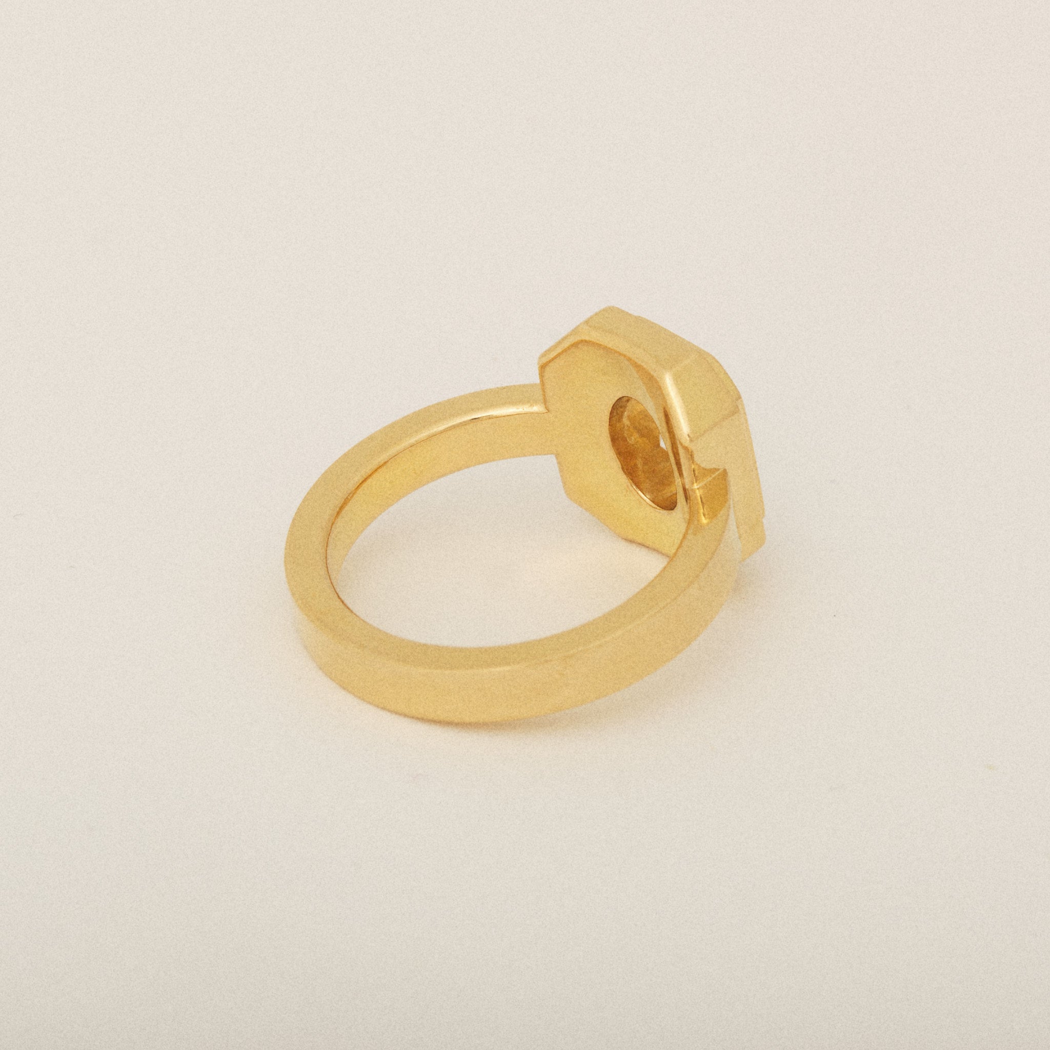 Heirloom Oval Diamond Rest in a Double Step 18k Yellow Engagement Ring