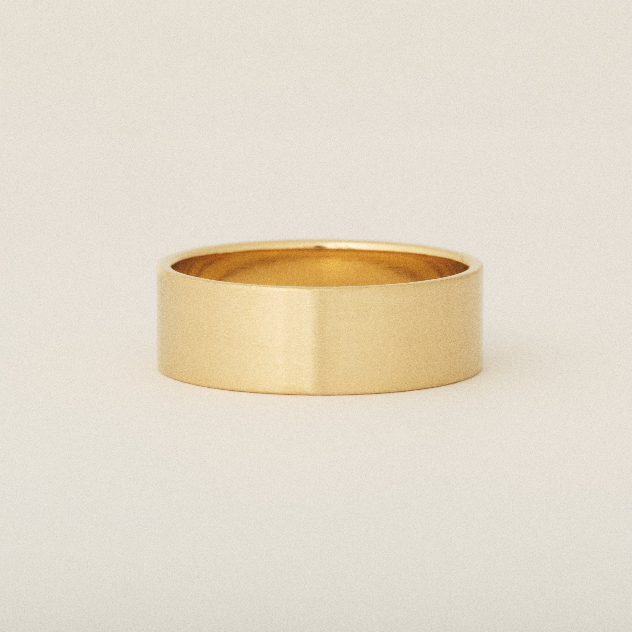 Custom Wedding Bands - Flat 8mm Yellow 14k Gold