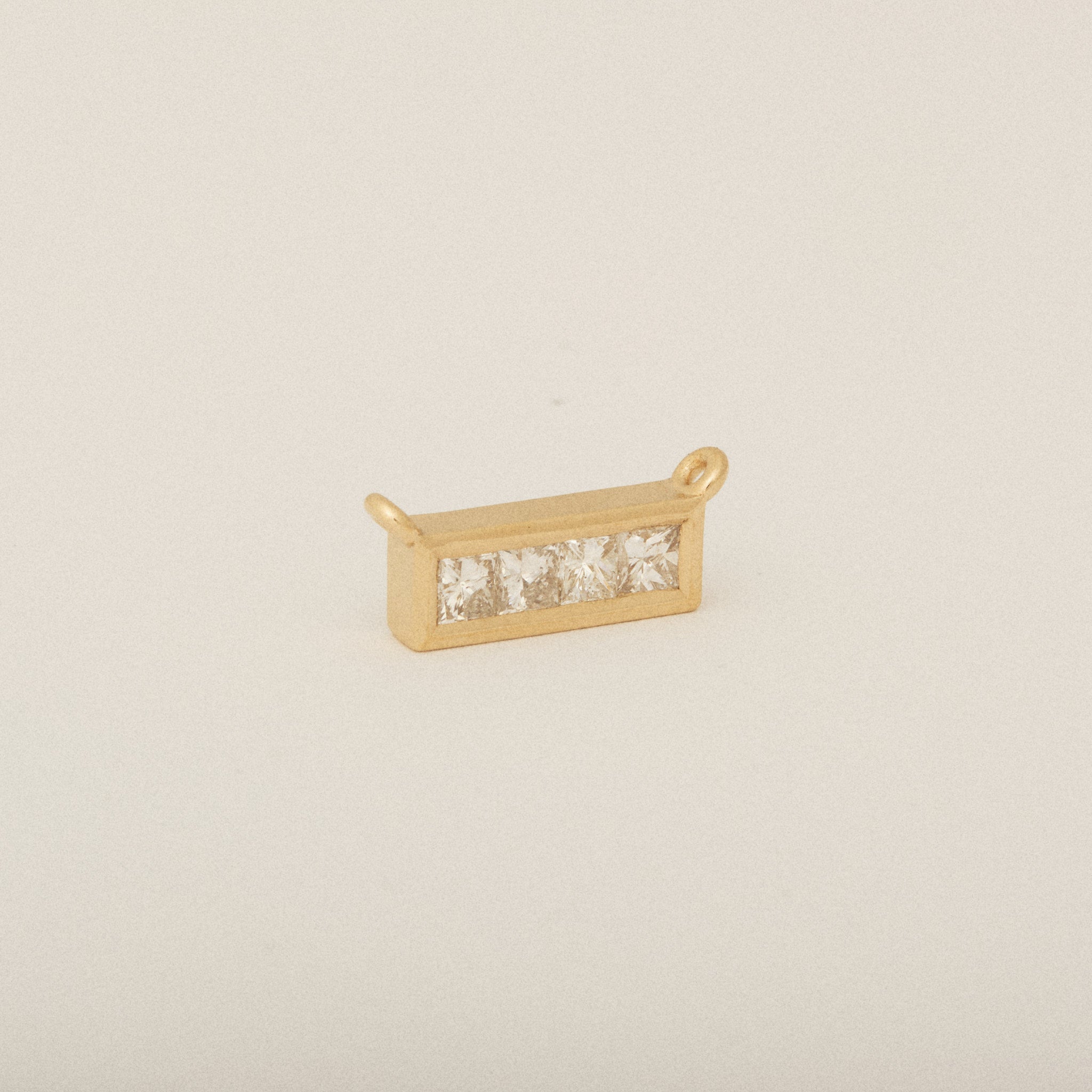 Four Princess Cut Heirloom Diamond Necklace Center