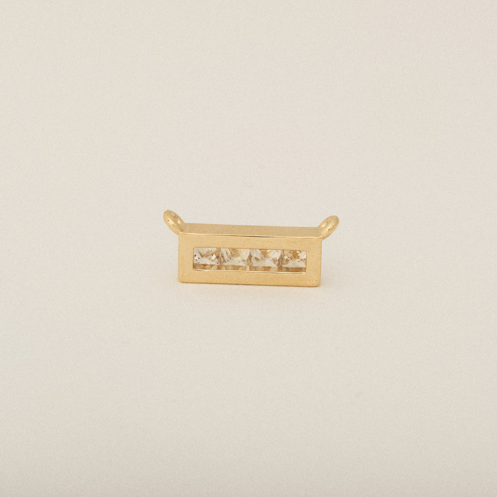 Four Princess Cut Heirloom Diamond Necklace Center
