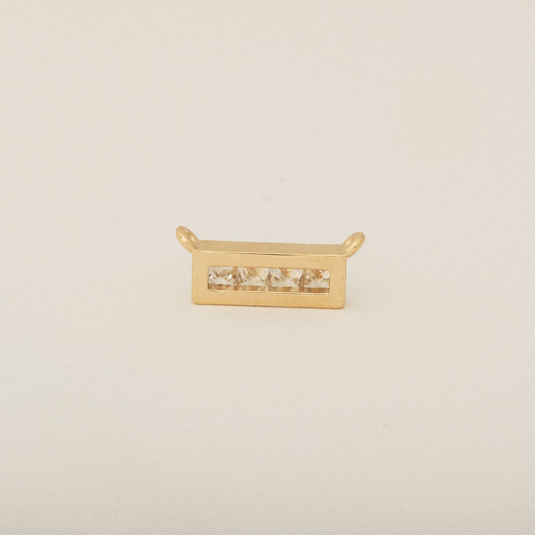 Four Princess Cut Heirloom Diamond Necklace Center