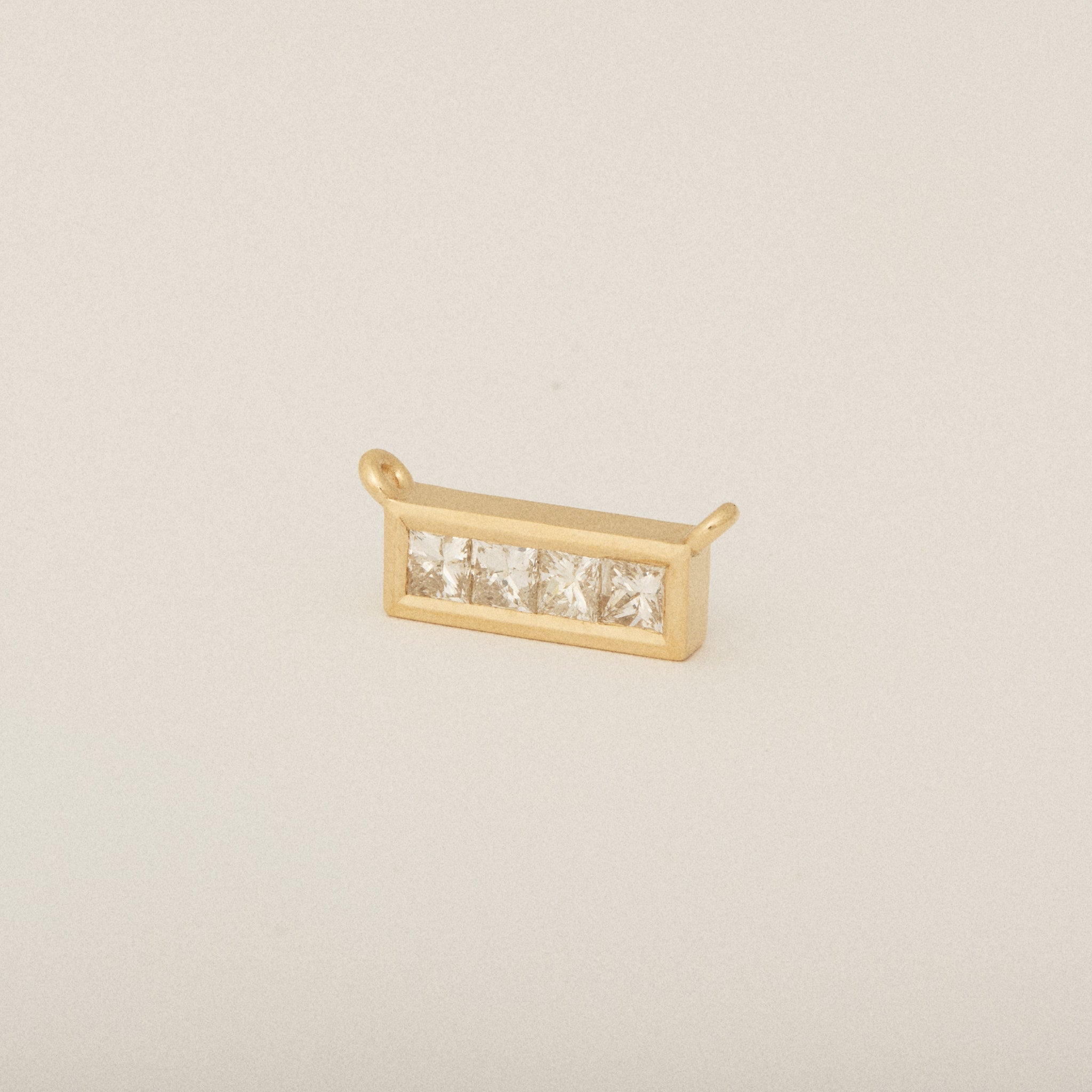 Four Princess Cut Heirloom Diamond Necklace Center