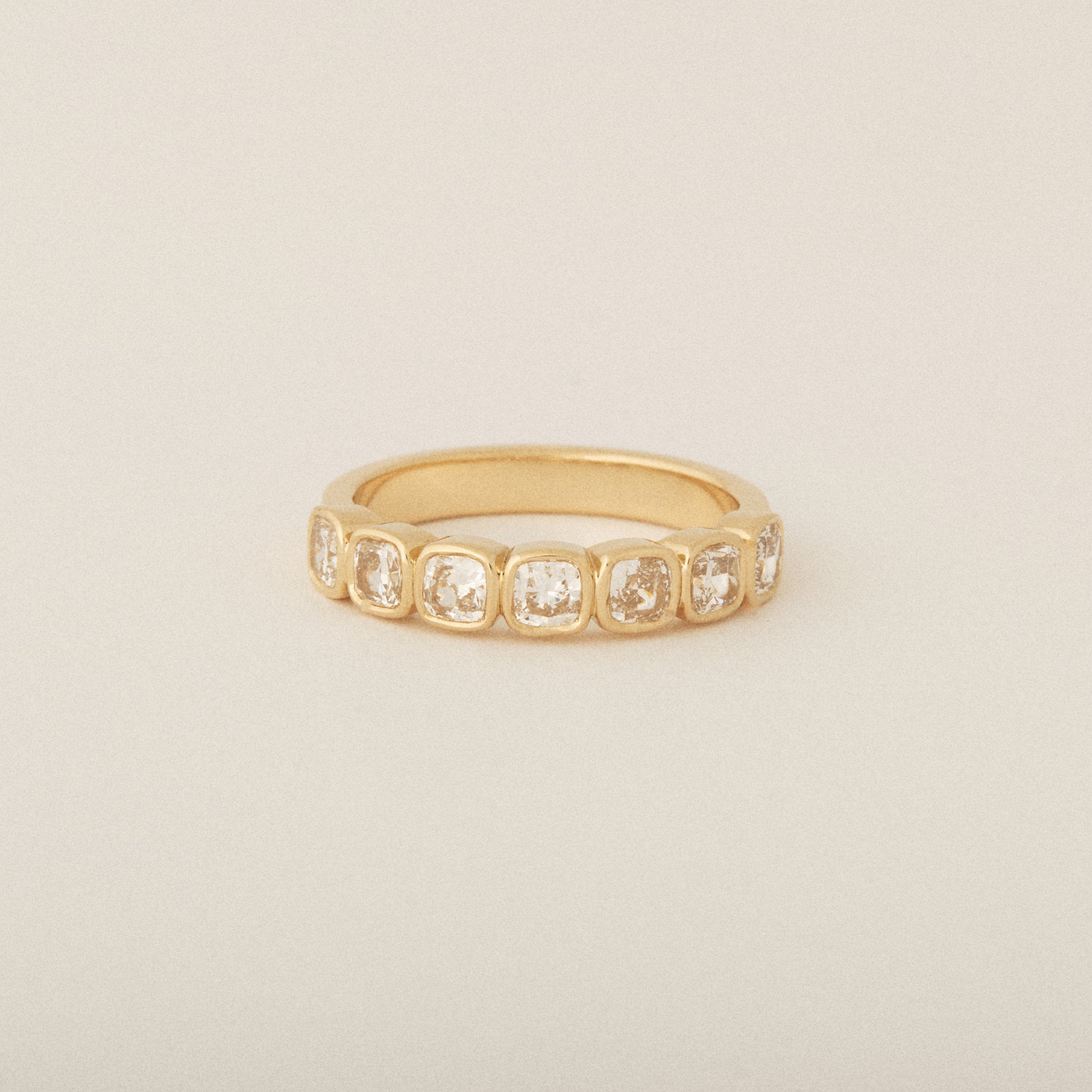 Cushion Cut Diamond Half Eternity Band