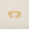 Marquis Diamond Half Bezel Set with Euro Shank Engagement Ring
