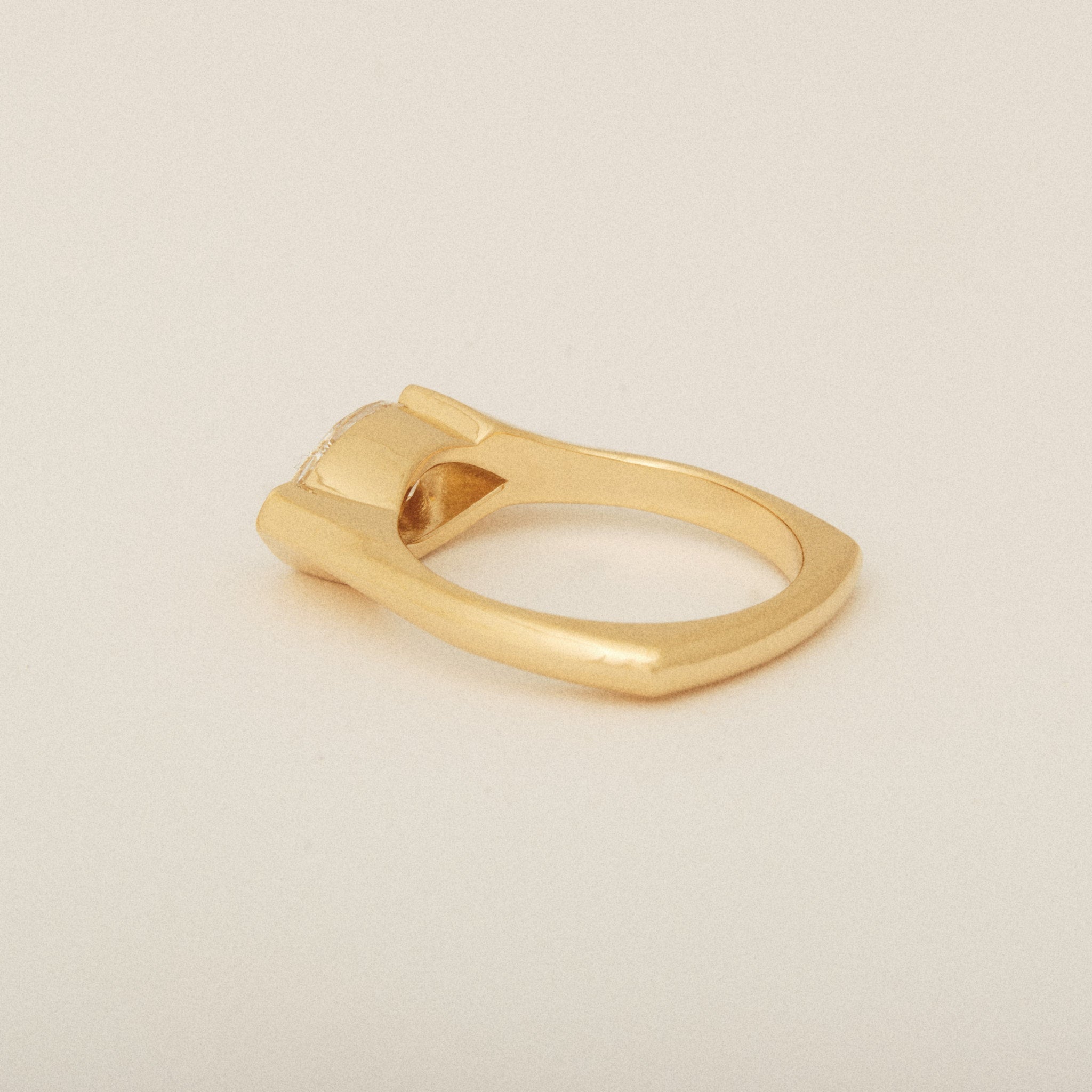Marquis Diamond Half Bezel Set with Euro Shank Engagement Ring