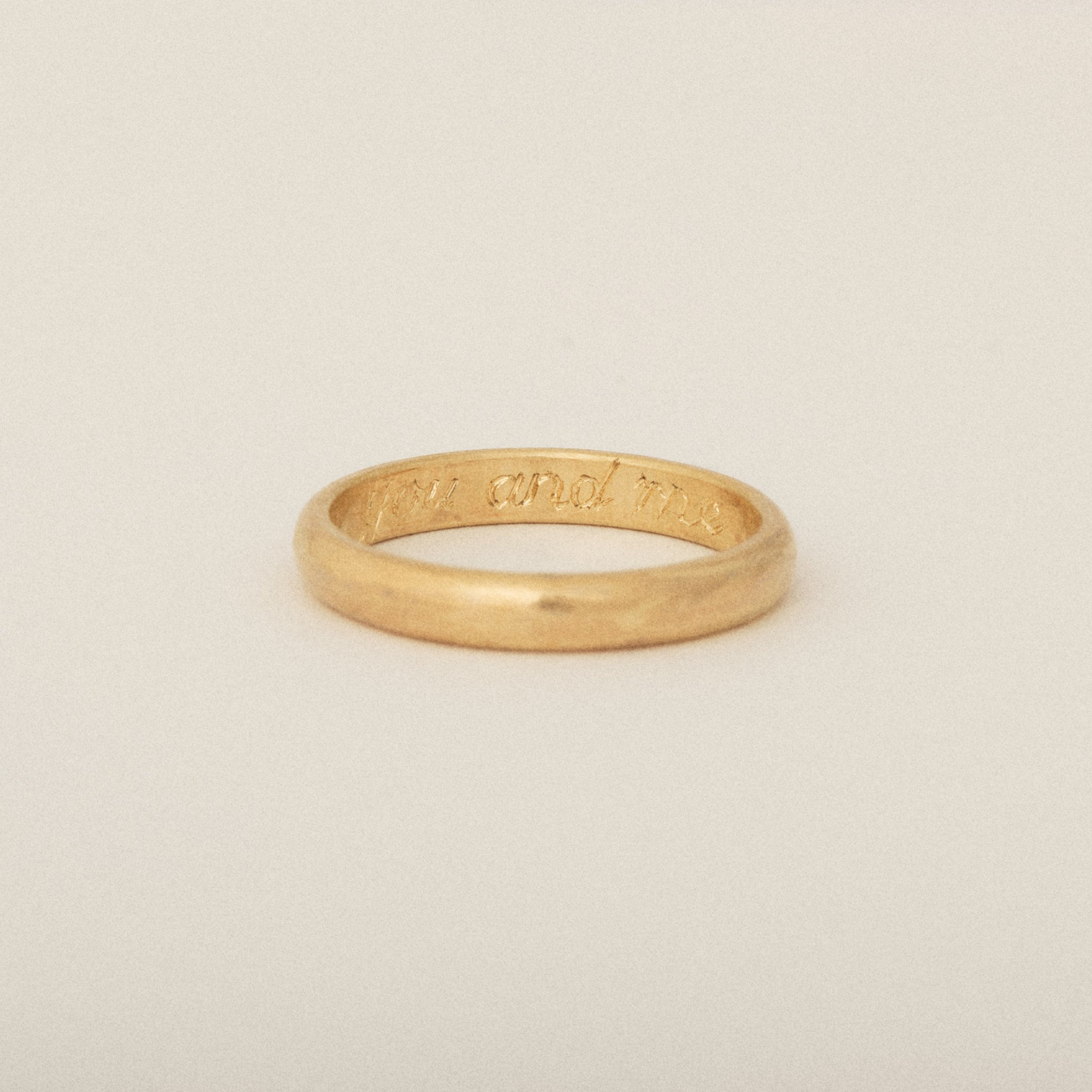 Hand-Engraved Round 14k Yellow Wedding Band