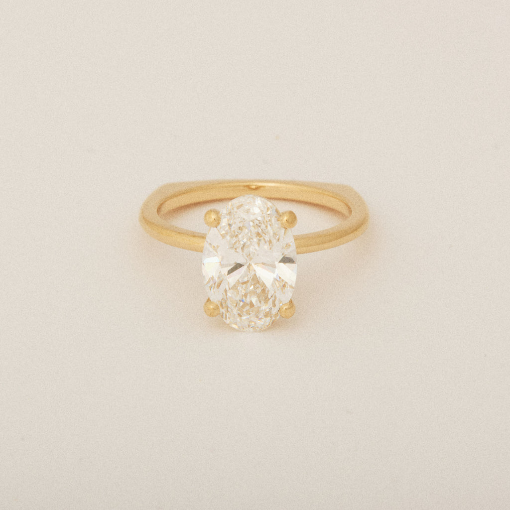 North South Oval Diamond Custom Prong Euro Shank Engagement Ring