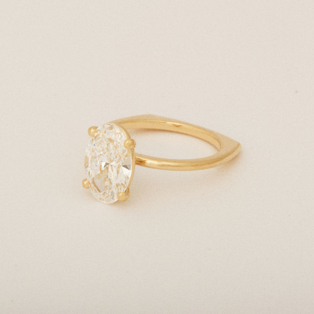 North South Oval Diamond Custom Prong Euro Shank Engagement Ring