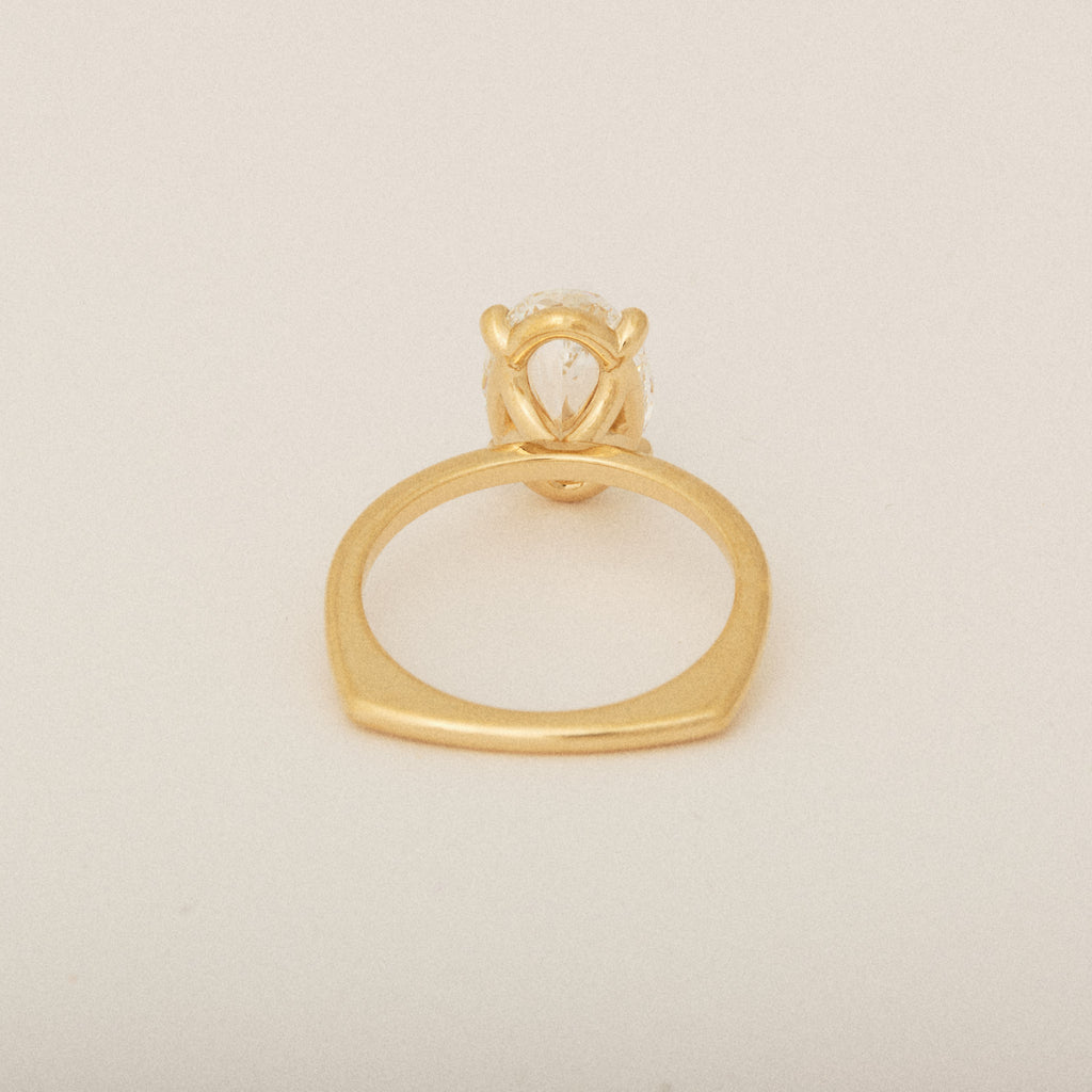 North South Oval Diamond Custom Prong Euro Shank Engagement Ring