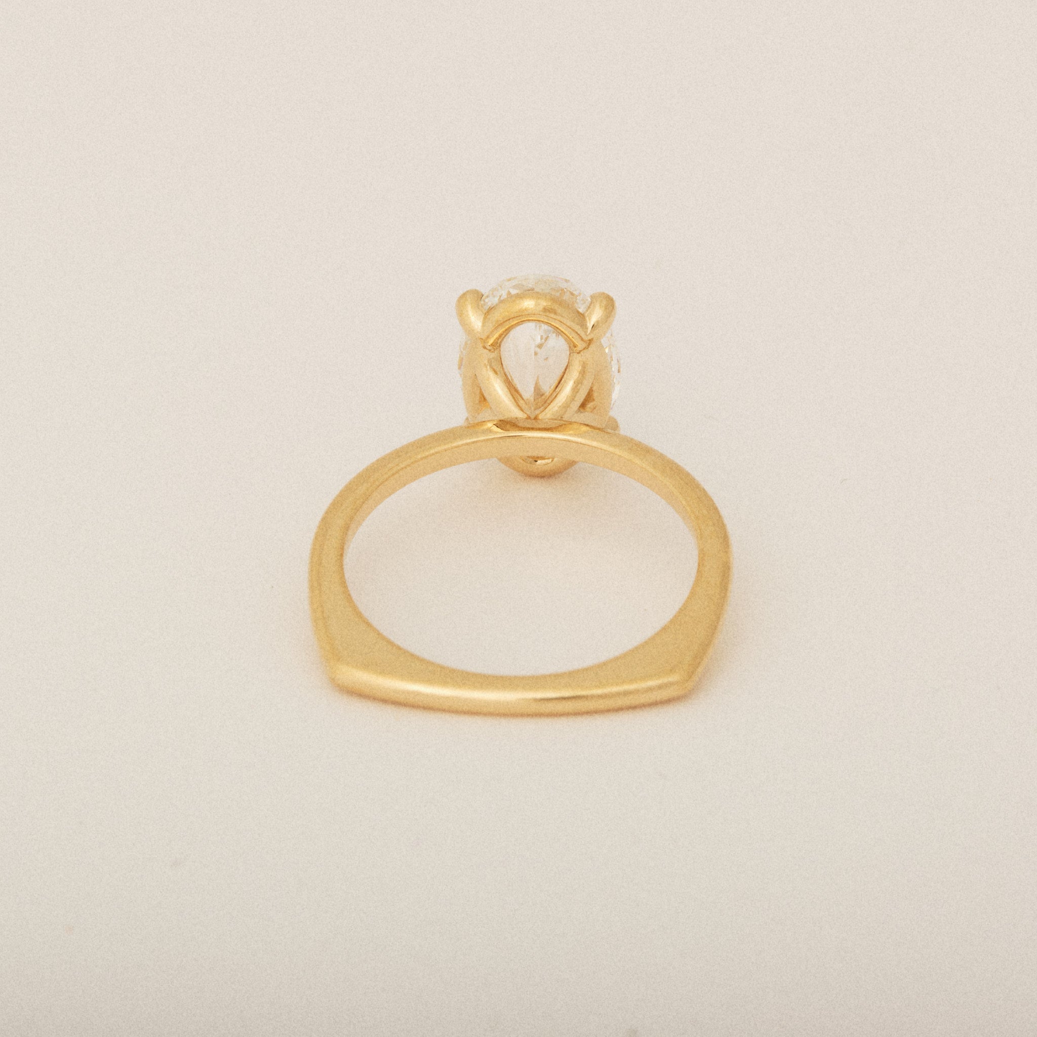 North South Oval Diamond Custom Prong Euro Shank Engagement Ring