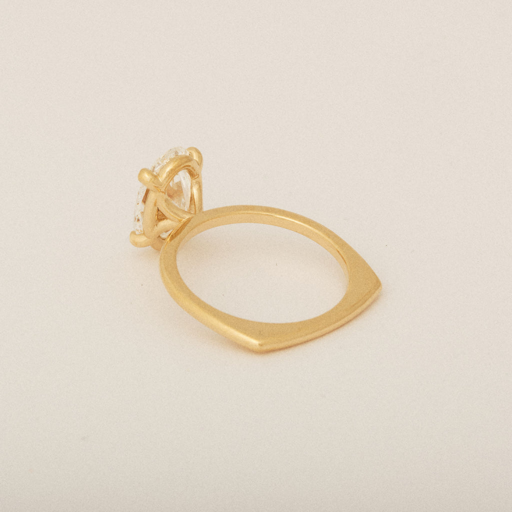 North South Oval Diamond Custom Prong Euro Shank Engagement Ring