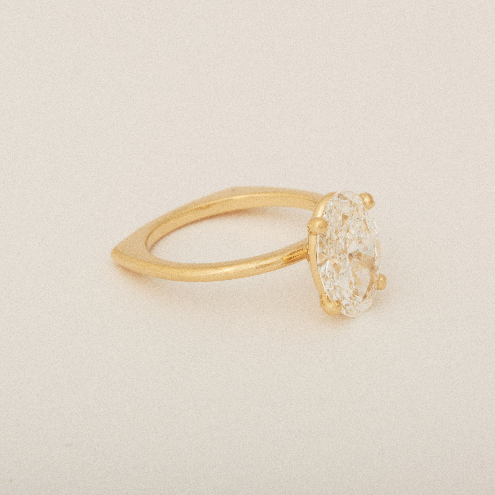 North South Oval Diamond Custom Prong Euro Shank Engagement Ring