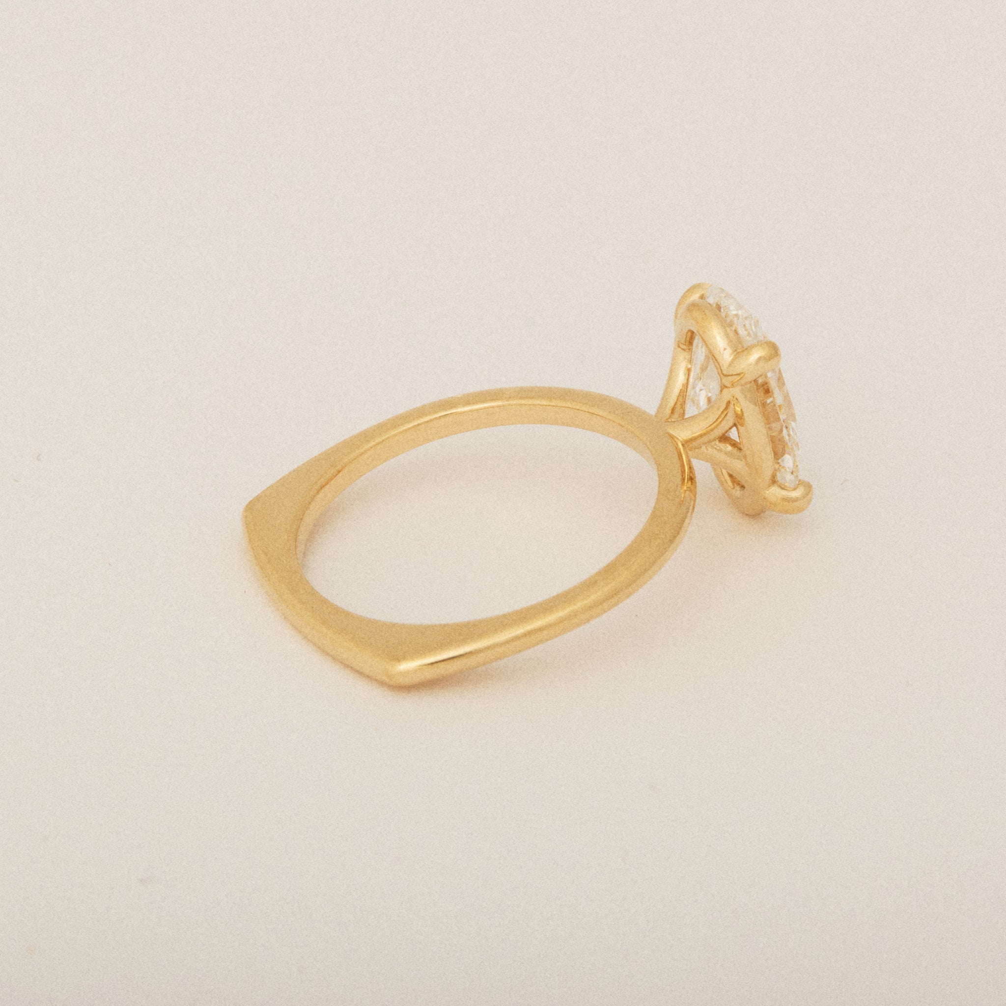 North South Oval Diamond Custom Prong Euro Shank Engagement Ring