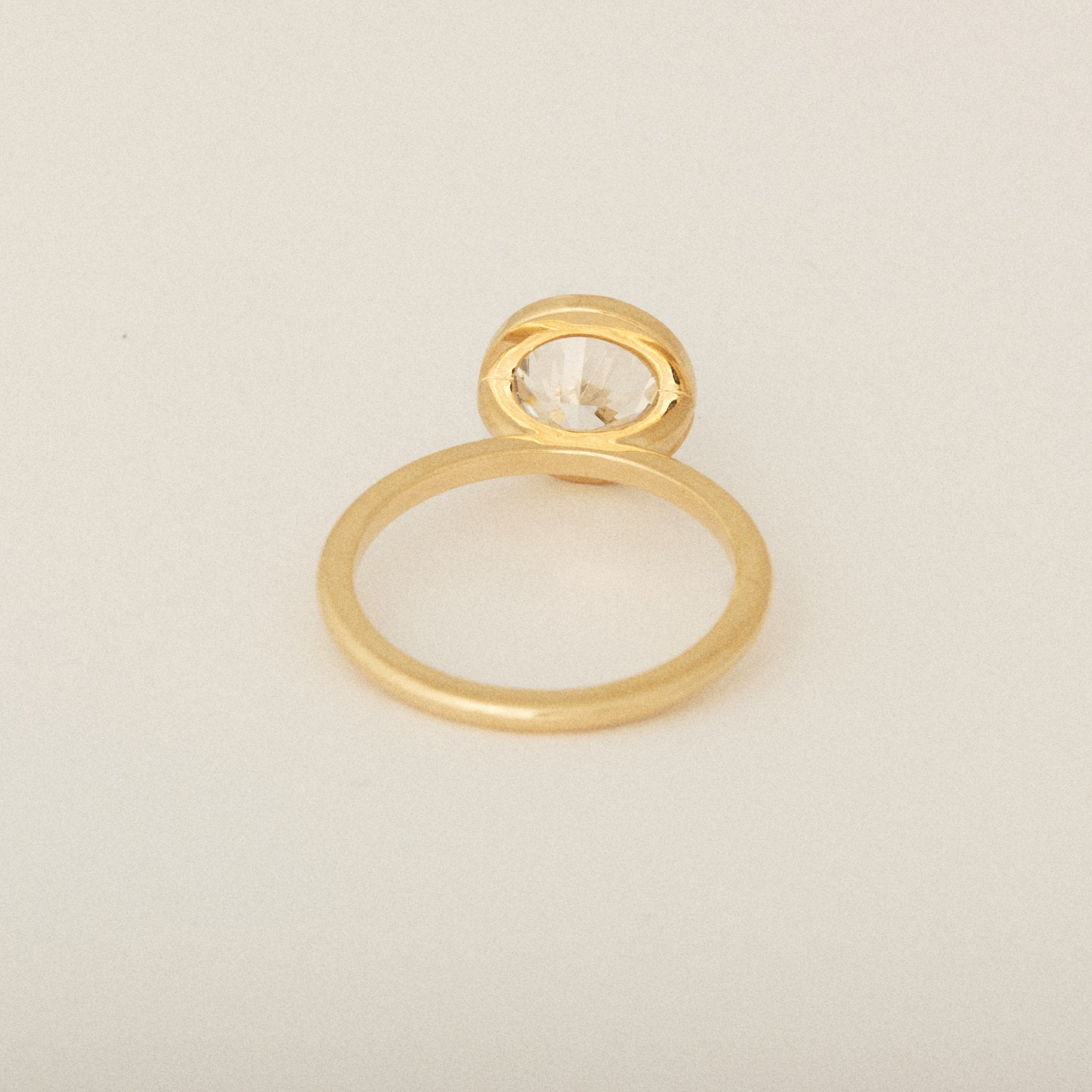 Thin Bezel Set Round Diamond Perfectly Flush Engagement Ring