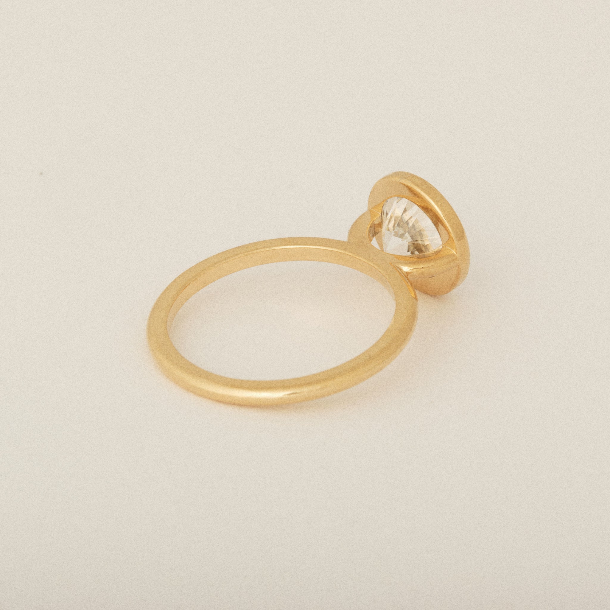 Thin Bezel Set Round Diamond Perfectly Flush Engagement Ring