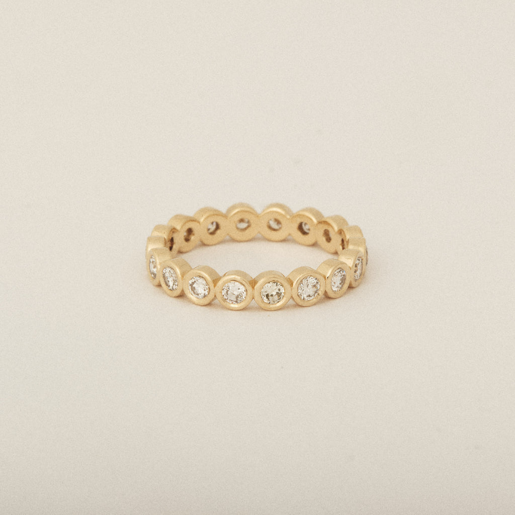 Heirloom Natural Round Diamond Bezel Set Wedding Band