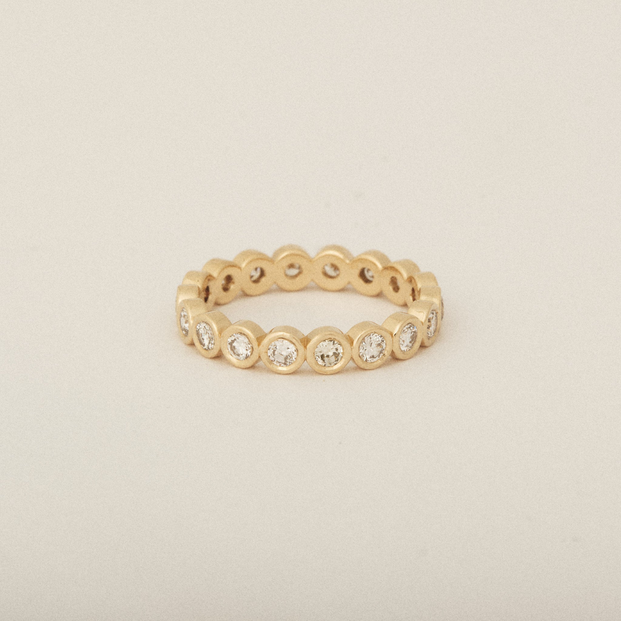 Heirloom Natural Round Diamond Bezel Set Wedding Band
