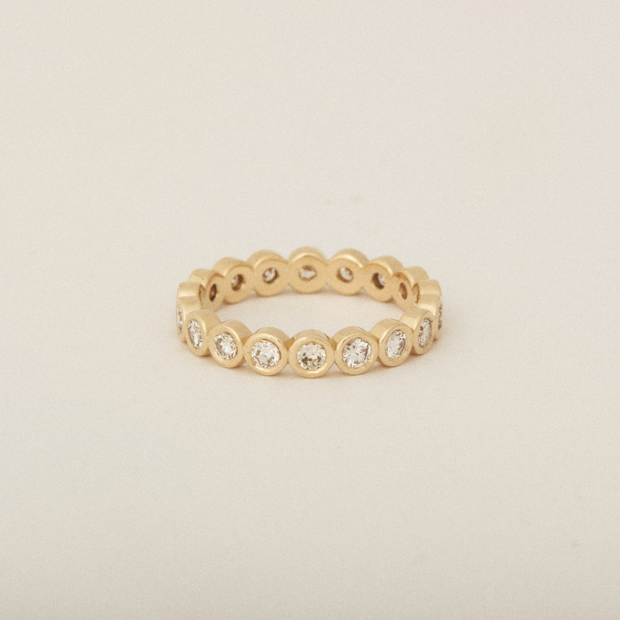 Heirloom Natural Round Diamond Bezel Set Wedding Band