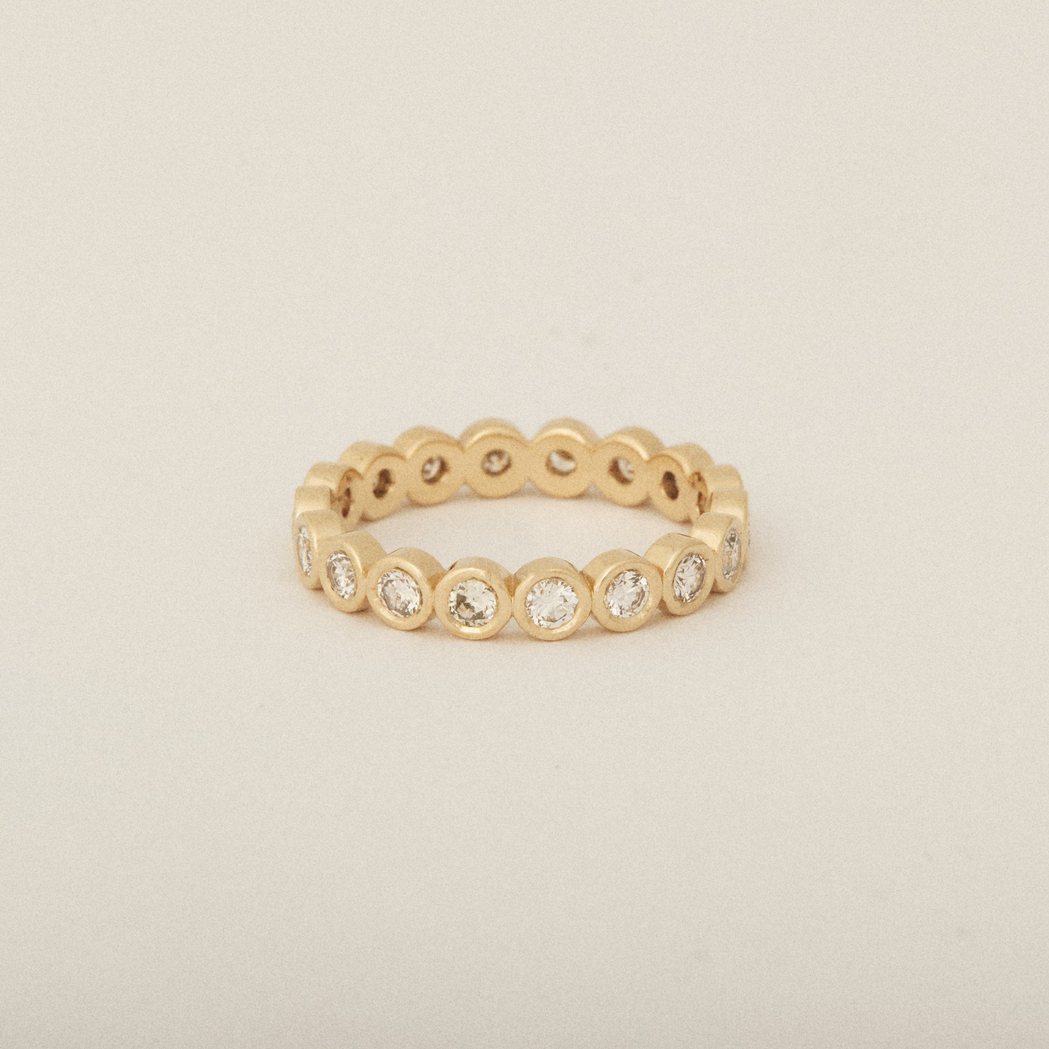 Heirloom Natural Round Diamond Bezel Set Wedding Band