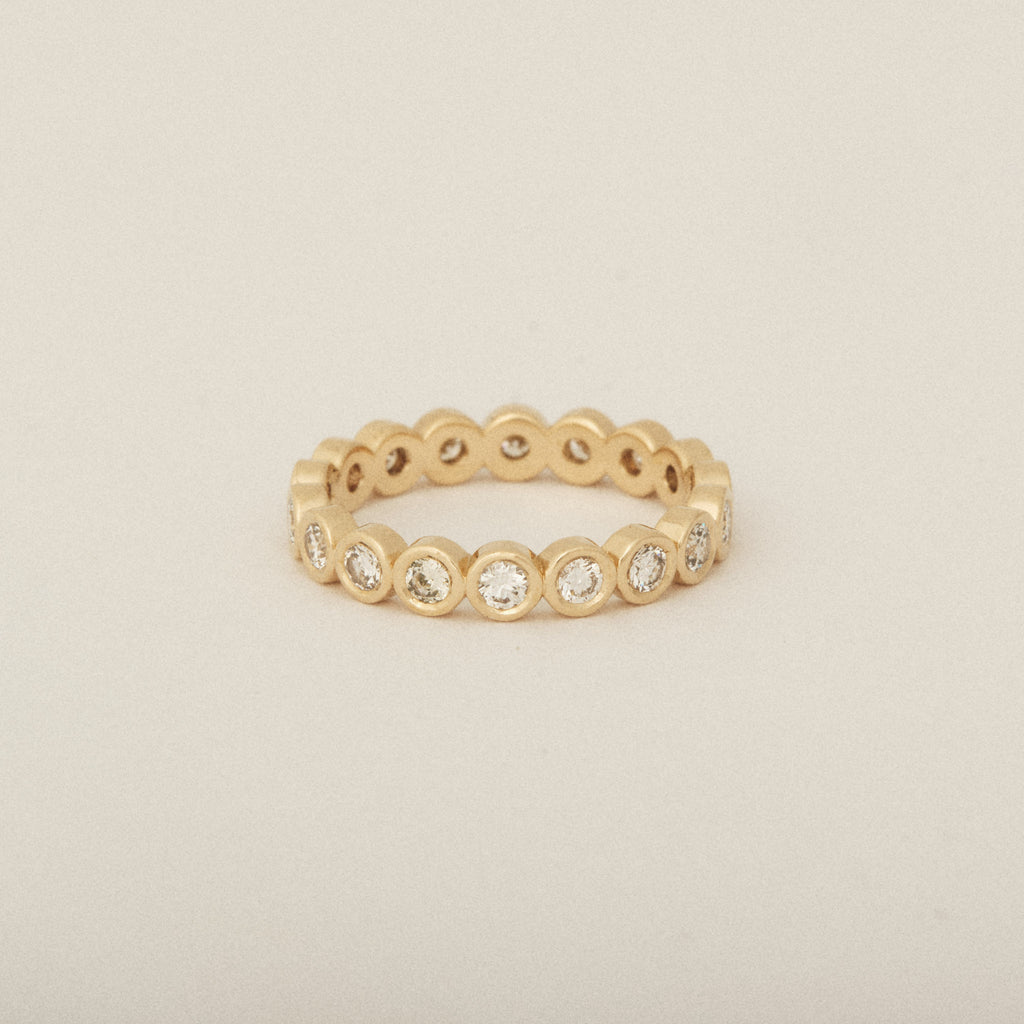 Heirloom Natural Round Diamond Bezel Set Wedding Band