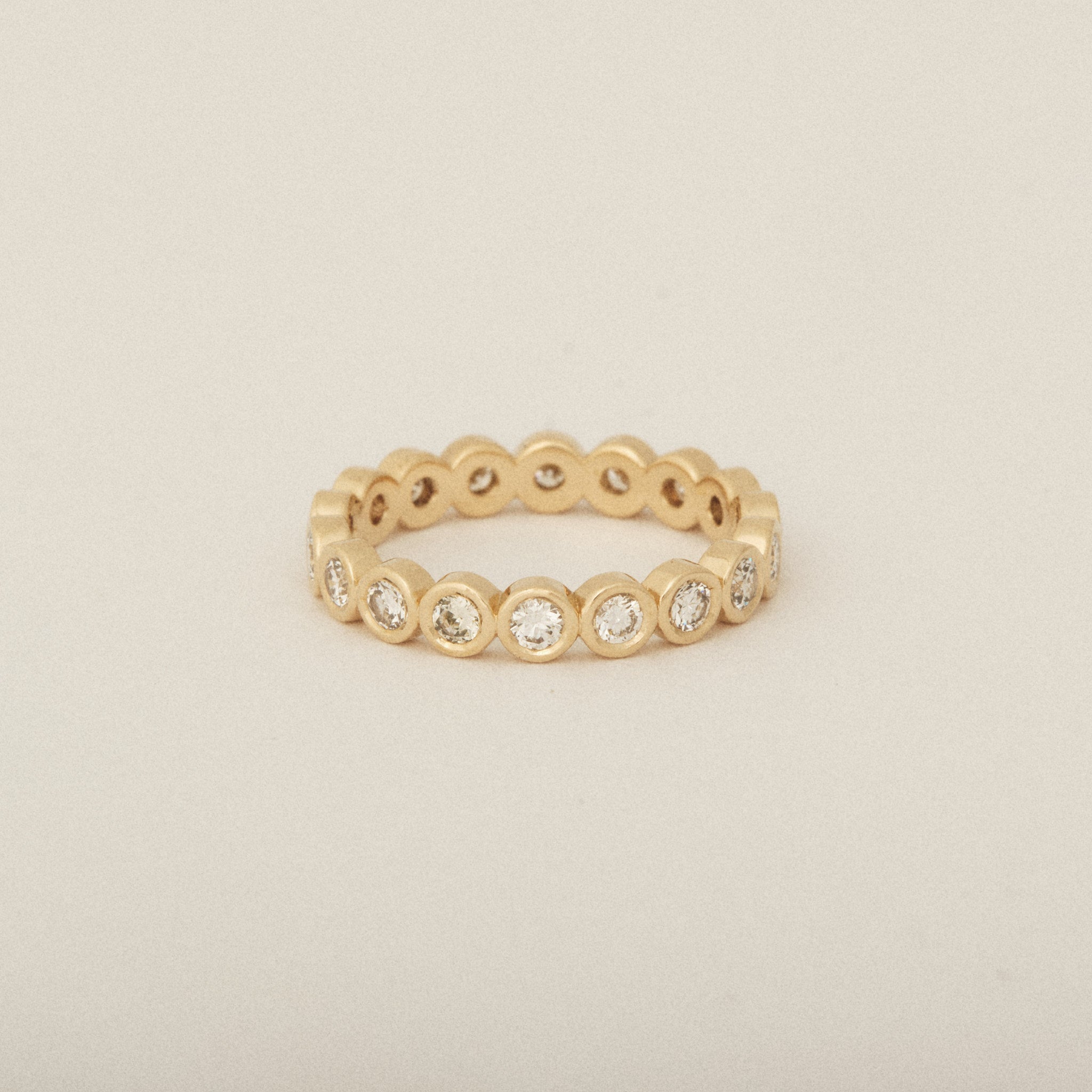 Heirloom Natural Round Diamond Bezel Set Wedding Band