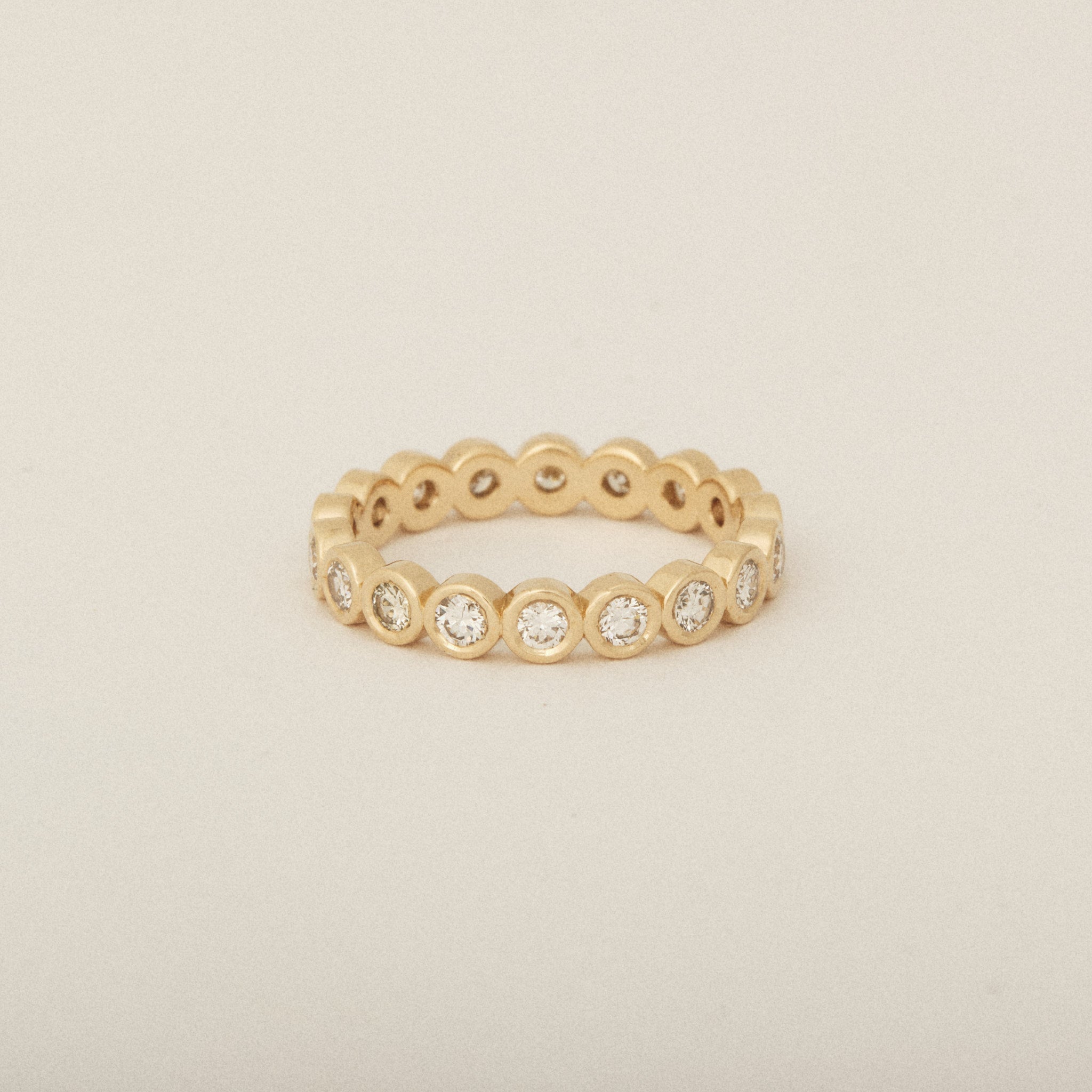 Heirloom Natural Round Diamond Bezel Set Wedding Band