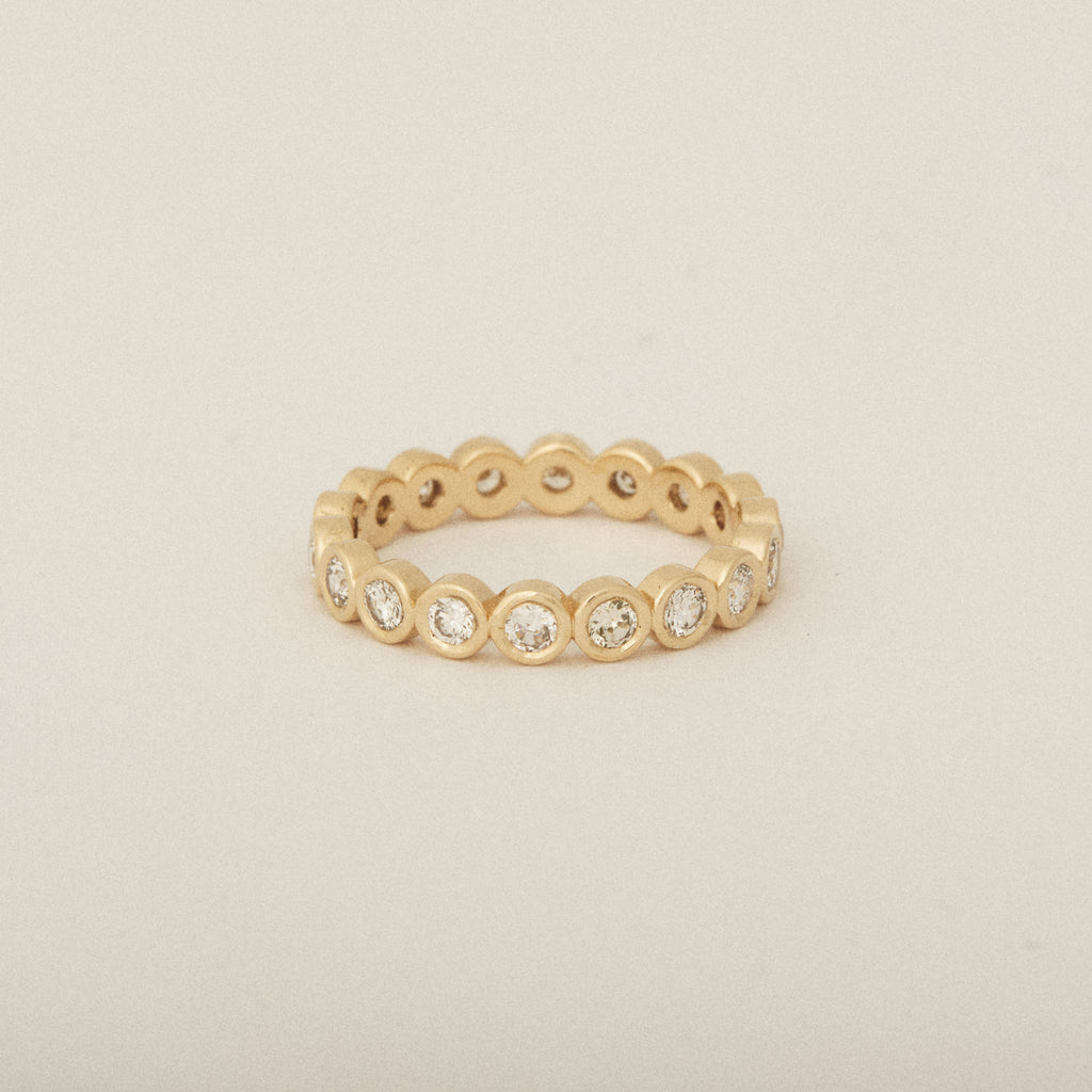 Heirloom Natural Round Diamond Bezel Set Wedding Band