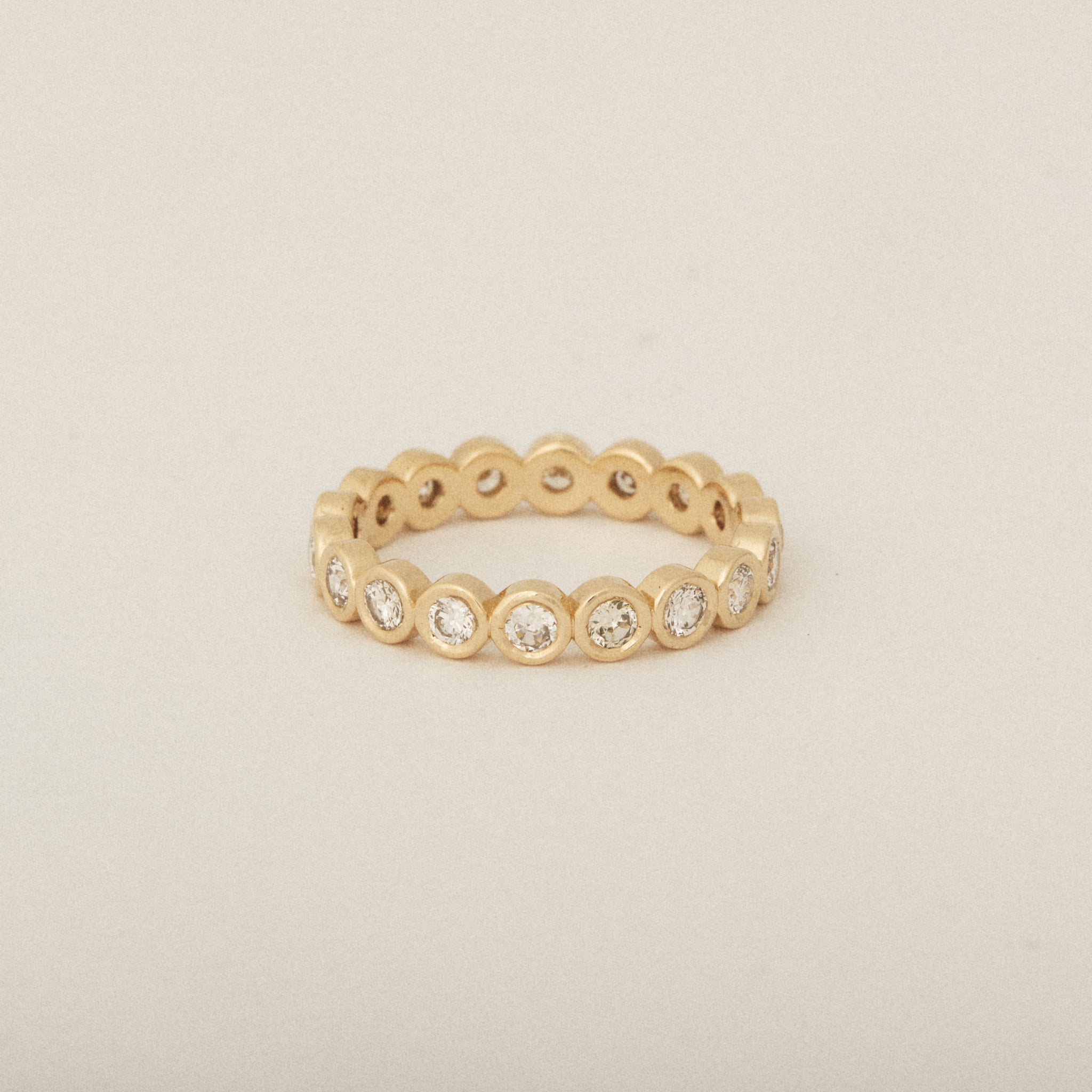 Heirloom Natural Round Diamond Bezel Set Wedding Band