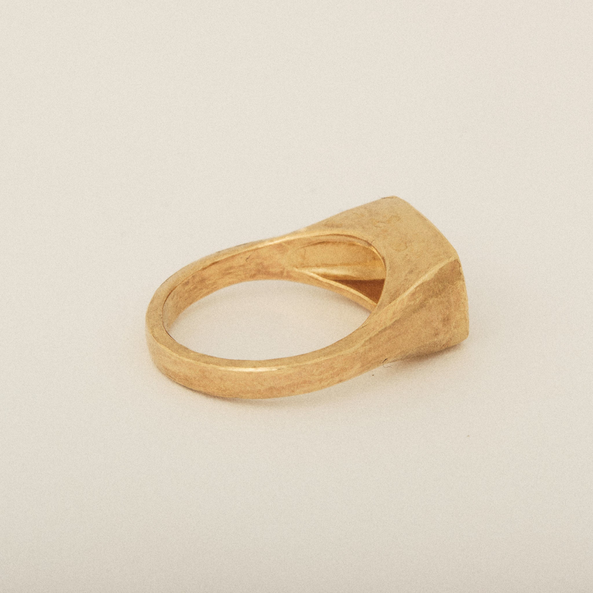 Round Heirloom Diamond 14k Yellow Gold Matte Finish Engagement Ring