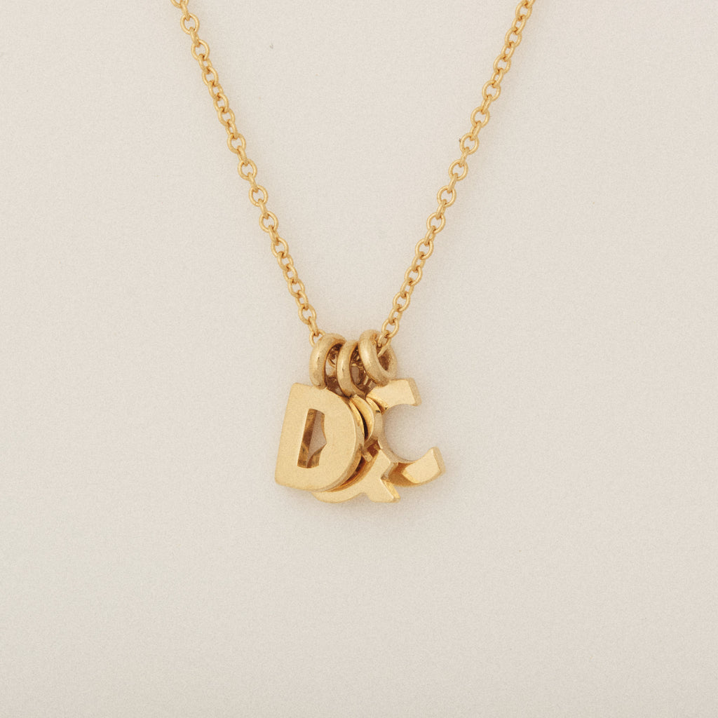 D & C 14k Yellow Gold Letter Necklace
