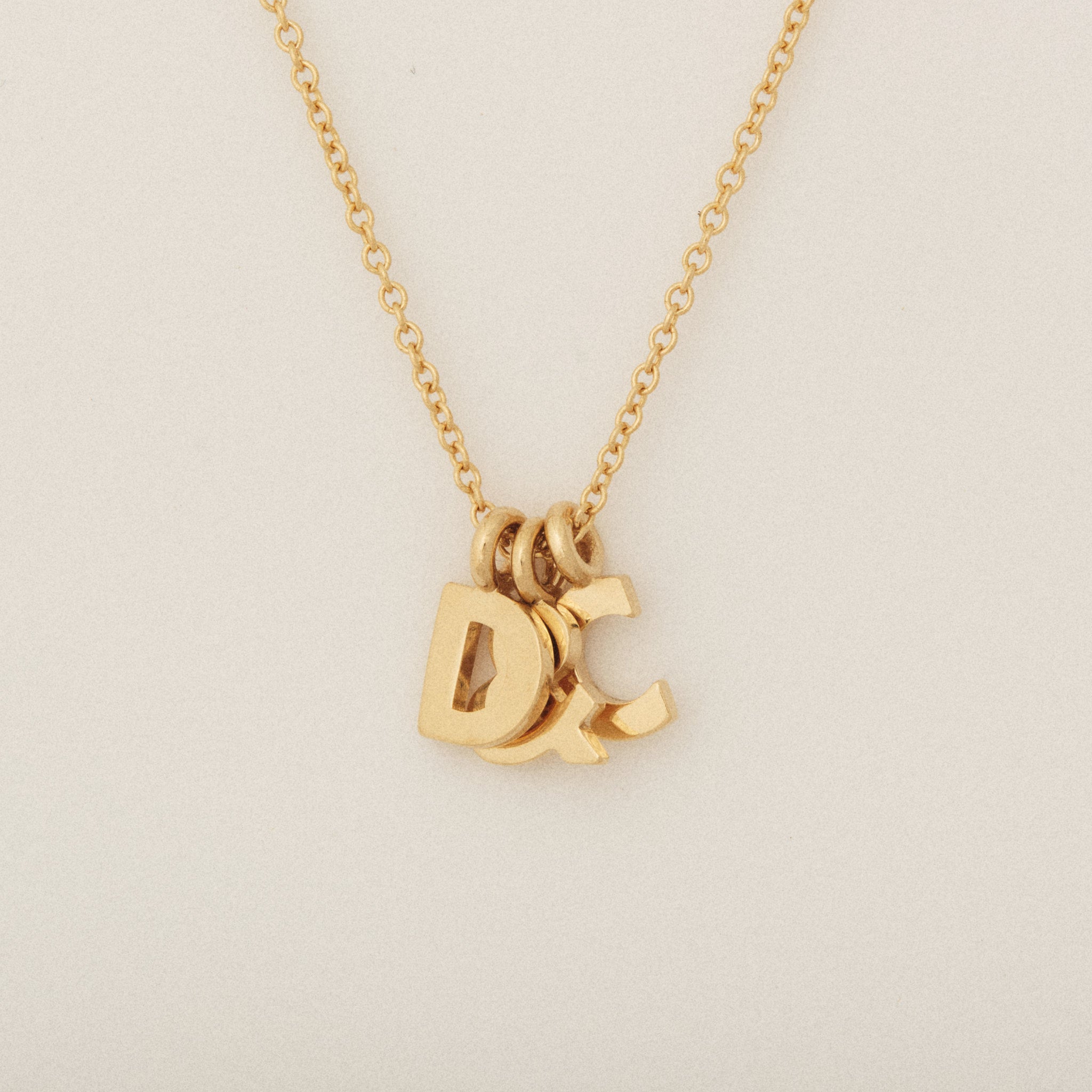 D & C 14k Yellow Gold Letter Necklace