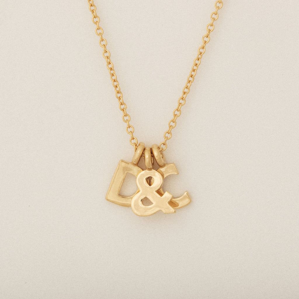 D & C 14k Yellow Gold Letter Necklace