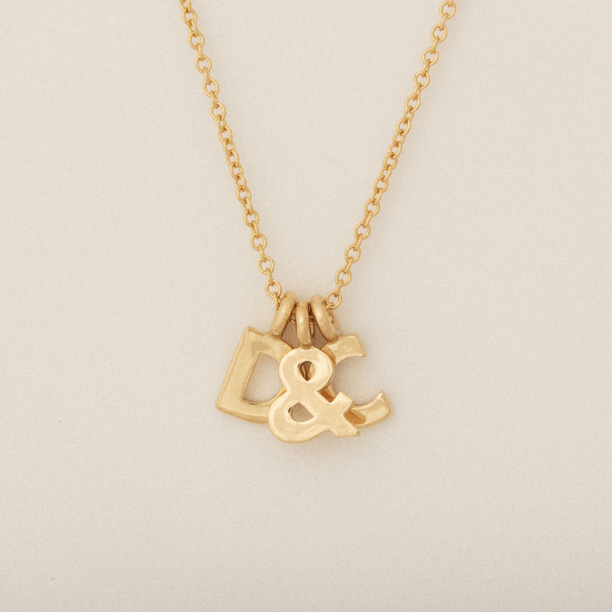 D & C 14k Yellow Gold Letter Necklace