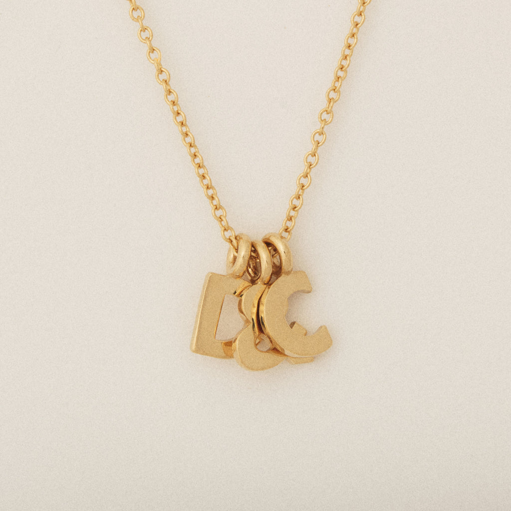 D & C 14k Yellow Gold Letter Necklace