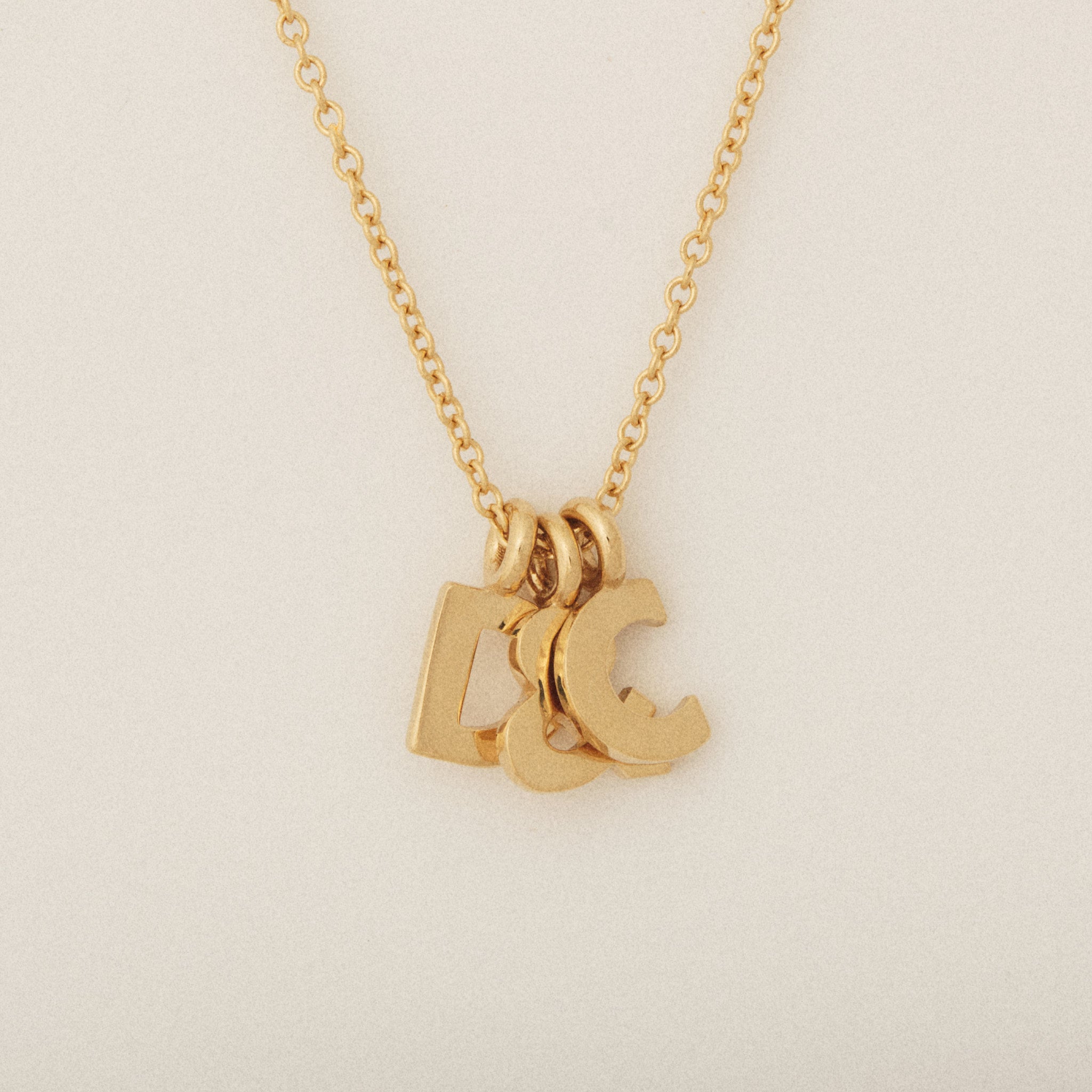 D & C 14k Yellow Gold Letter Necklace