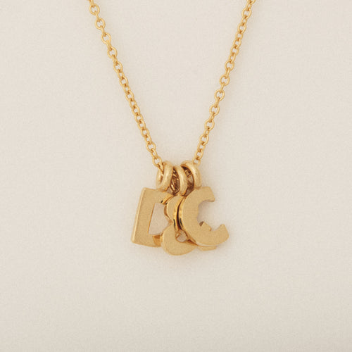 D & C 14k Yellow Gold Letter Necklace