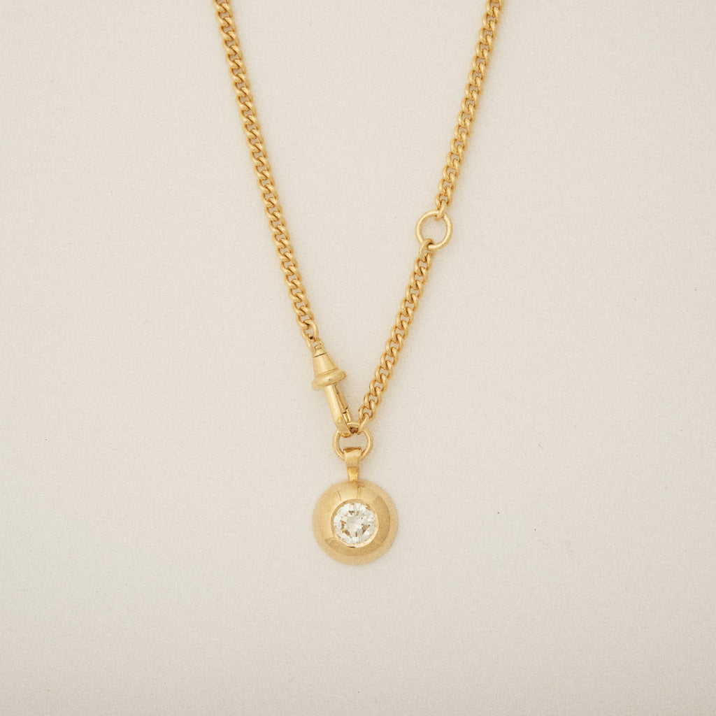 Stunning Round Heirloom Diamond Bezel Set Swivel and Lariat Necklace
