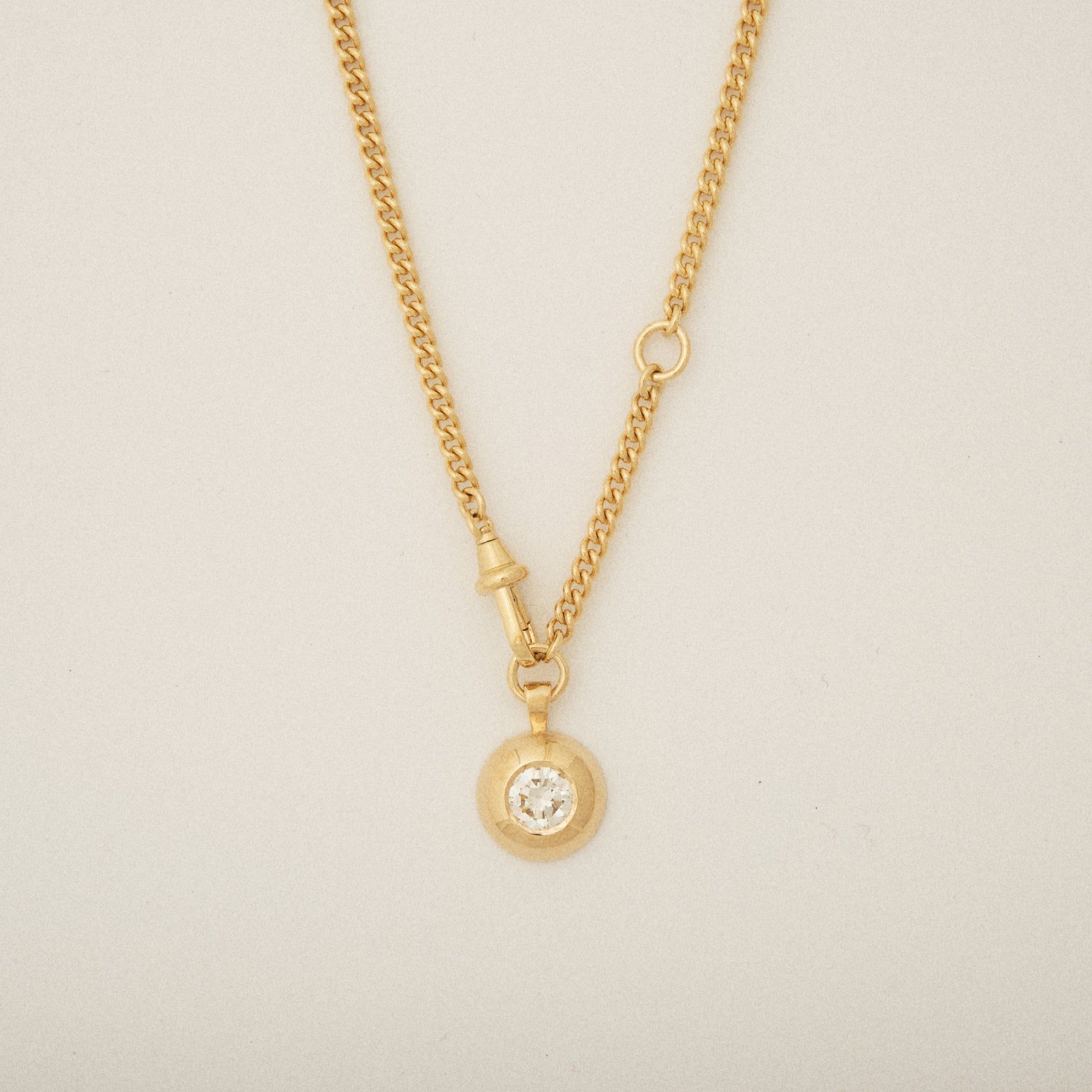 Stunning Round Heirloom Diamond Bezel Set Swivel and Lariat Necklace