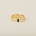 North South Blue Sapphire Baguette 14k Yellow Gold Engagement Band