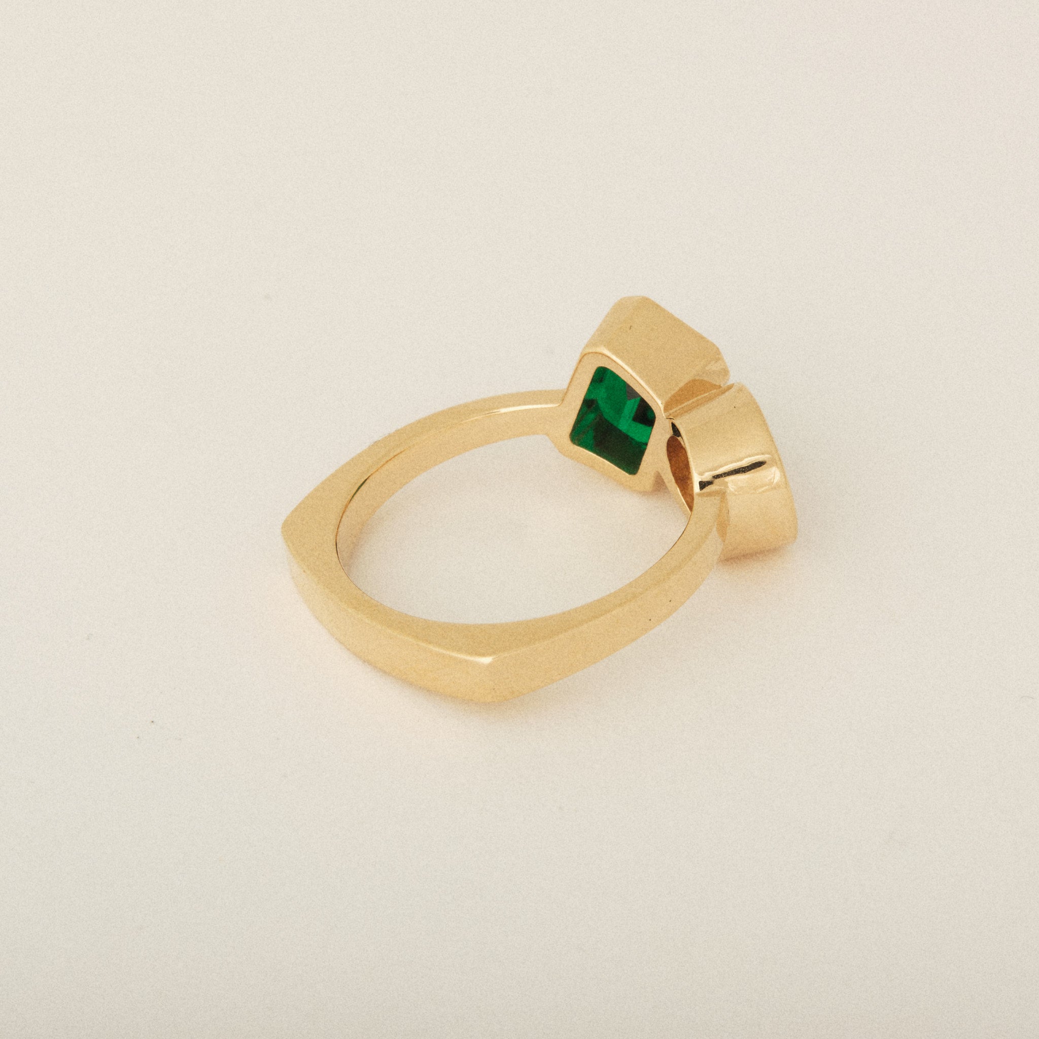 Toi Et Moi Heirloom Pave Diamonds and Emerald Cut Emerald Euro Shank Engagement Ring