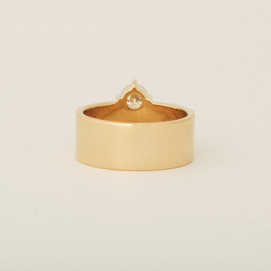 Two Heirloom Diamond Prong and Flush Set Cigar Band