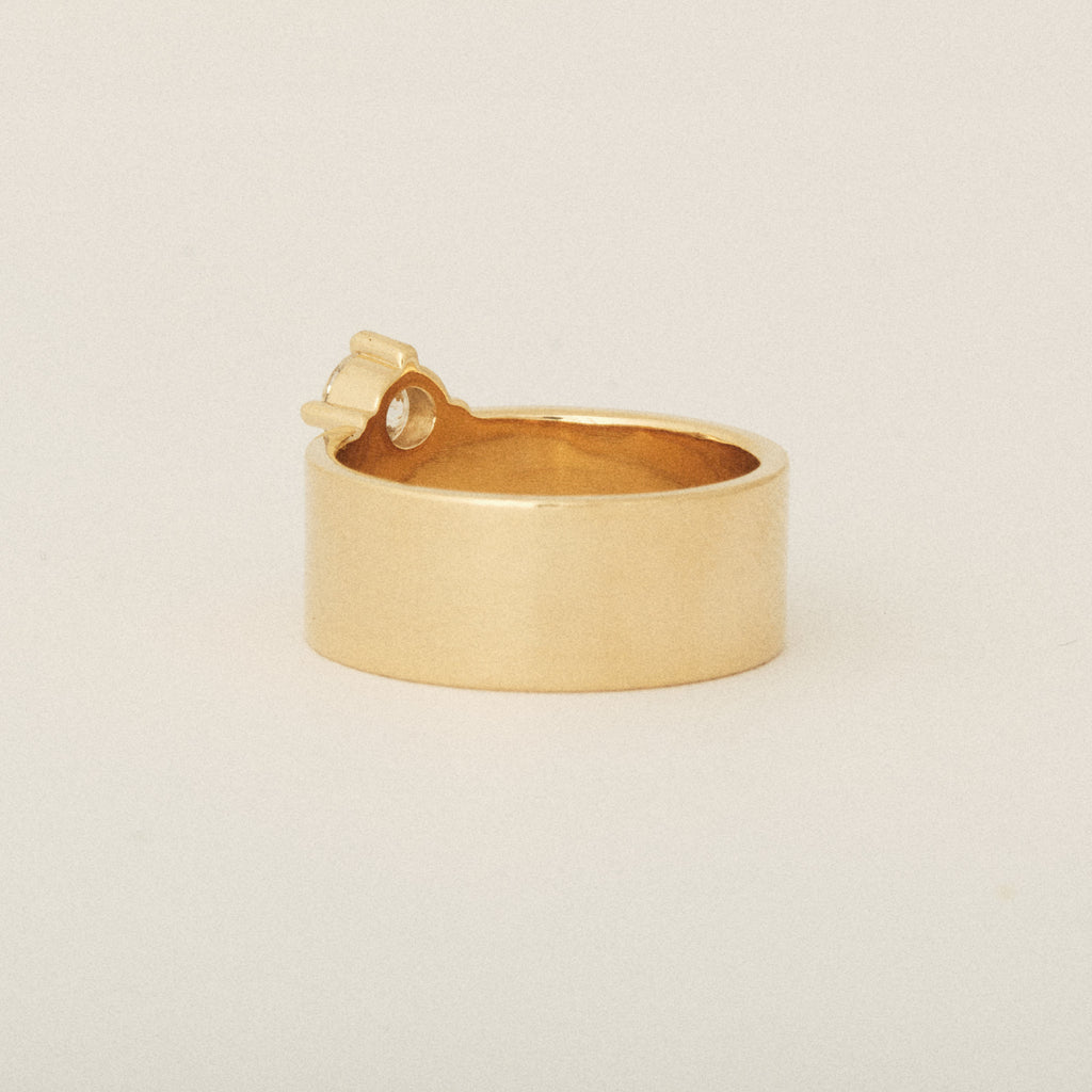Two Heirloom Diamond Prong and Flush Set Cigar Band